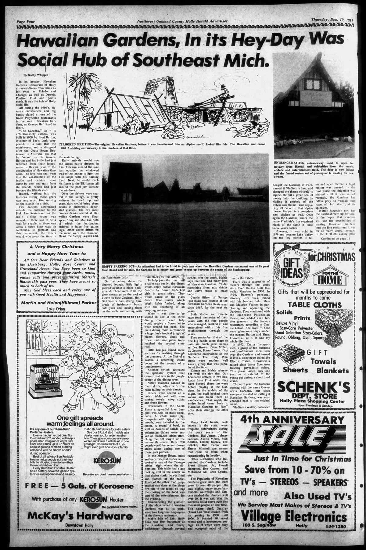 Hawaiian Gardens Resort Motel - Dec 10 1981 Article (newer photo)